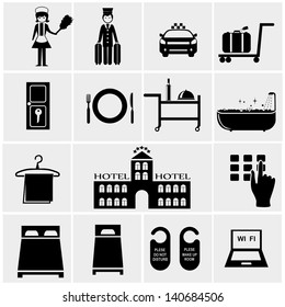 Hotel Icons set elegant series