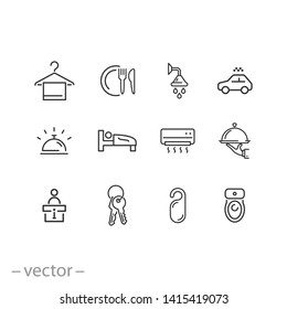 hotel icons set - line vector illustration eps10