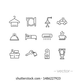 hotel icons set - line vector illustration eps10