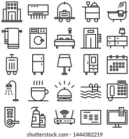 Hotel Icons Set - Outline Vector