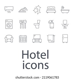 Hotel  icons set . Hotel  pack symbol vector elements for infographic web