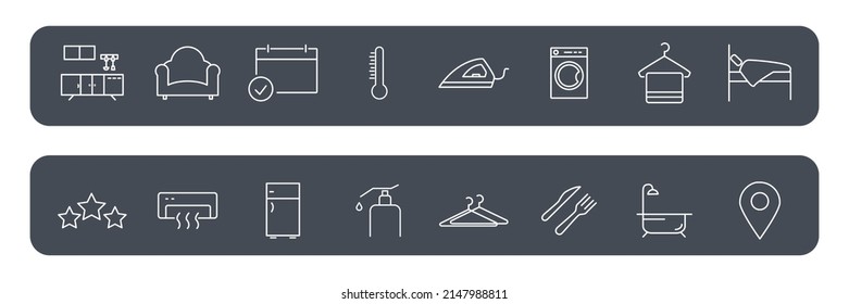 hotel icons set . hotel pack symbol vector elements for infographic web