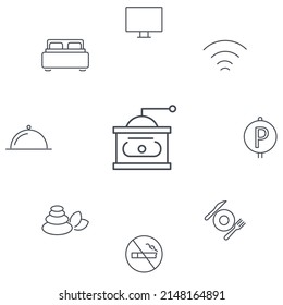 hotel icons set . hotel pack symbol vector elements for infographic web