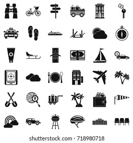 Hotel icons set. Simple style of 36 hotel vector icons for web isolated on white background