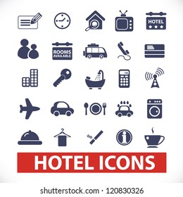 hotel icons set, vector