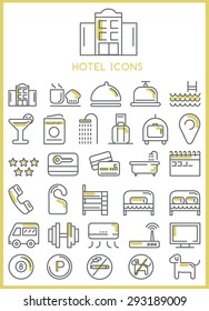 Hotel icons set vector 