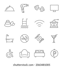 hotel icons set.hotel pack symbol vector elements for infographic web