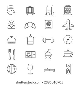 Juego de iconos de hotel,Vector e Ilustración