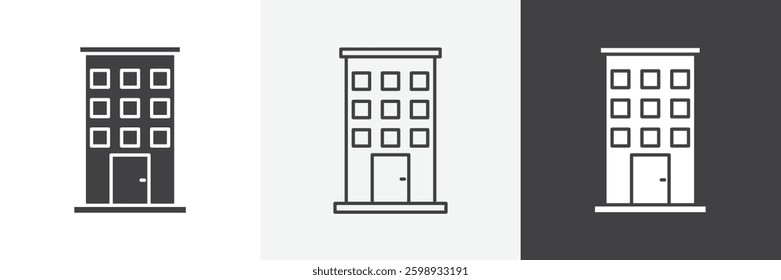 Hotel icons in Thin line black color. flat simple vector symbols illustration.