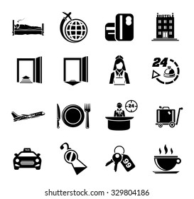Hotel icons, vector