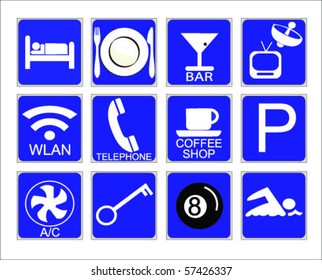 hotel icons vector