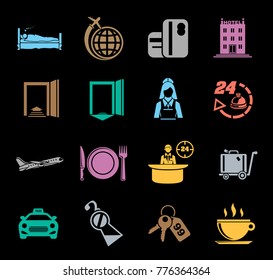 Hotel icons, vector