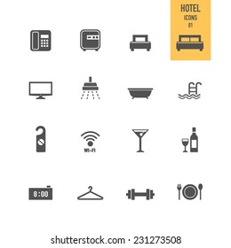 Hotel icons. Vector illustration.