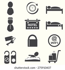 Hotel icons, vector illustration