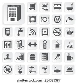 Hotel icons For Web and Mobile.Vector Design