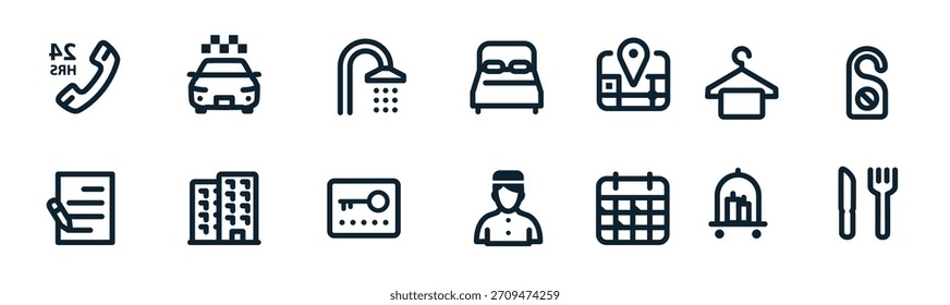 hotel icons with white background vector illustration