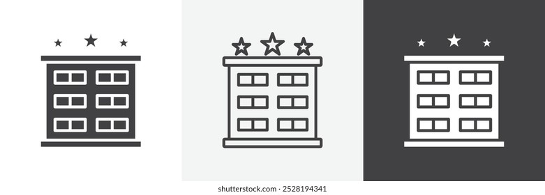 Hotel icon.Trendy moderna plana linear vetor ilustração sobre fundo branco.