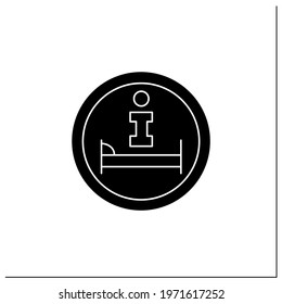 Hotel Information Symbol Glyph Icon. Hotel Location. Helpdesk Sign. Public Place Navigation. Universal Public Building Signs Concept.Filled Flat Sign. Isolated Silhouette Vector Illustration