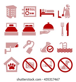 hotel, inn icon set