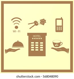 hotel, inn, set