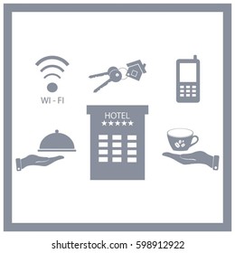 hotel, inn, set