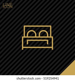 Hotel isolated minimal single flat linear icon for application and info-graphic. Bed line vector icon for websites and mobile minimalistic flat design.