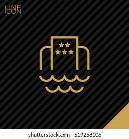 Hotel isolated minimal single flat icon. Beach line vector icon for websites and mobile minimalistic flat design.
