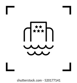 Hotel isolated minimal single flat icon. Beach line vector icon for websites and mobile minimalistic flat design.