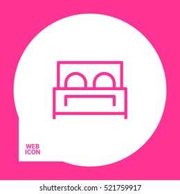 Hotel isolated minimal single flat linear icon for application and info-graphic. Bed line vector icon for websites and mobile minimalistic flat design.
