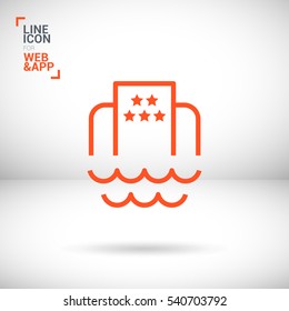 Hotel isolated minimal single flat icon. Beach line vector icon for websites and mobile minimalistic flat design.