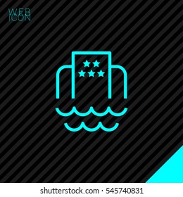 Hotel isolated minimal single flat icon. Beach line vector icon for websites and mobile minimalistic flat design.
