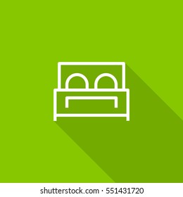 Hotel isolated minimal single flat linear icon for application and info-graphic. Bed line vector icon for websites and mobile minimalistic flat design.