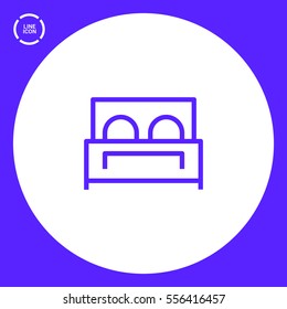 Hotel isolated minimal single flat linear icon for application and info-graphic. Bed line vector icon for websites and mobile minimalistic flat design.
