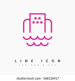 Hotel isolated minimal single flat icon. Beach line vector icon for websites and mobile minimalistic flat design.