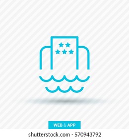 Hotel isolated minimal single flat icon. Beach line vector icon for websites and mobile minimalistic flat design.
