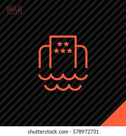 Hotel isolated minimal single flat icon. Beach line vector icon for websites and mobile minimalistic flat design.