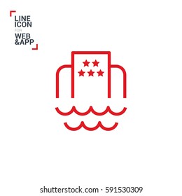 Hotel isolated minimal single flat icon. Beach line vector icon for websites and mobile minimalistic flat design.