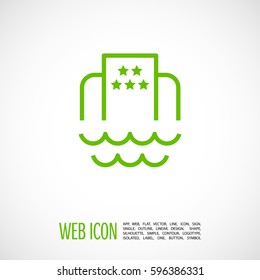 Hotel isolated minimal single flat icon. Beach line vector icon for websites and mobile minimalistic flat design.