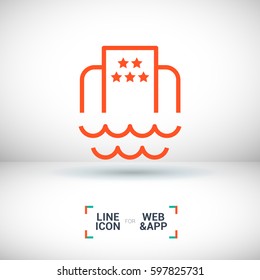 Hotel isolated minimal single flat icon. Beach line vector icon for websites and mobile minimalistic flat design.