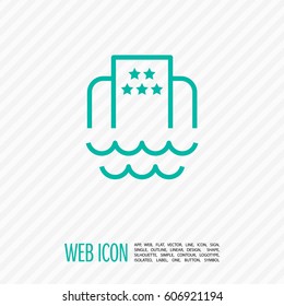 Hotel isolated minimal single flat icon. Beach line vector icon for websites and mobile minimalistic flat design.