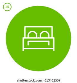 Hotel isolated minimal single flat linear icon for application and info-graphic. Bed line vector icon for websites and mobile minimalistic flat design.