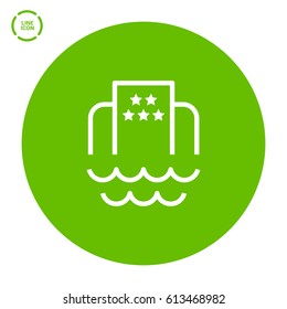 Hotel isolated minimal single flat icon. Beach line vector icon for websites and mobile minimalistic flat design.