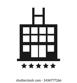 Hotel ison. Minimalistic simple vector illustration. Travel overnight stop.