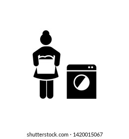 Hotel, job, waiter, girl, cleaner icon. Element of hotel pictogram icon. Premium quality graphic design icon. Signs and symbols collection icon