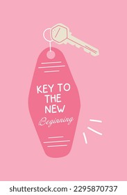 Hotel Key art on the pink isolated background.