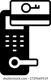 Hotel Key Card Access Door Lock System Icon