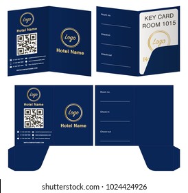 hotel key card holder folder package template