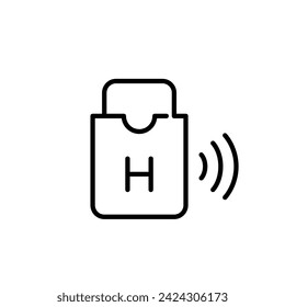 Tarjeta de llave del hotel en un portaherramienta. Icono de píxel perfecto
