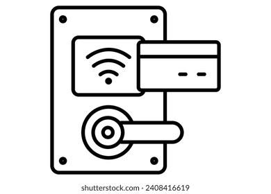 hotel key card icon. icon related to travel accommodation details. line icon style. element illustration