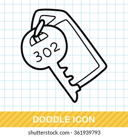 hotel key doodle